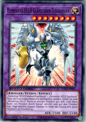Elementar-HELD Glänzender Flügelmann - SGX3-DEI25 - V. 1 - Common - 1. Auflage - Deutsch - Yugioh - Speed Duel GX: Duelists of Shadows - mit RC-Fieldcenter von RC