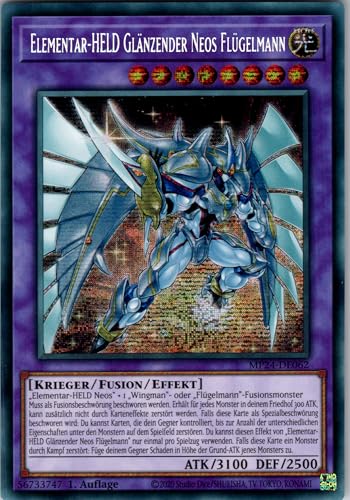 Elementar-HELD Glänzender Neos Flügelmann - MP24-DE062 - Secret Rare - 1. Auflage - Deutsch - Yugioh - 25th Anniversary Tin: Dueling Mirrors - mit RC-Fieldcenter von RC