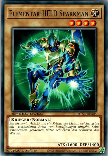 Elementar-HELD Sparkman - SGX3-DEA05 - Common - 1. Auflage - Deutsch - Yugioh - Speed Duel GX: Duelists of Shadows - mit RC-Fieldcenter von RC