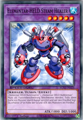 Elementar-HELD Steam Healer - SGX1-DEA24 - Common - 1. Auflage - Deutsch - Yugioh - Speed Duel GX: Duel Academy Box - mit RC-Fieldcenter von RC
