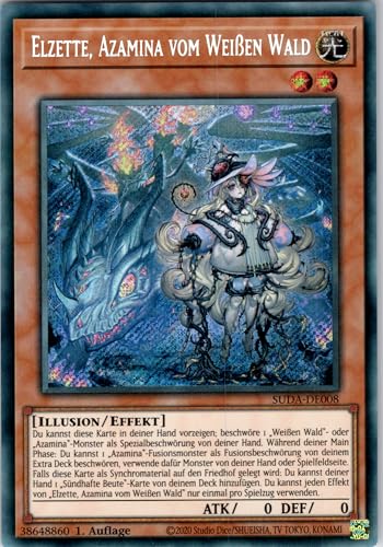 Elzette, Azamina vom Weißen Wald - SUDA-DE008 - Secret Rare - 1. Auflage - Deutsch - Yugioh - Supreme Darkness - mit RC-Fieldcenter von RC