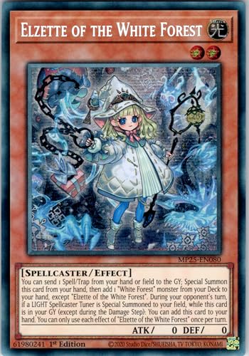 Elzette of The White Forest - MP25-EN080 - Secret Rare - 1st Edition - English - Yugioh - 2025 Mega-Pack Tin - with RC Field Center von RC