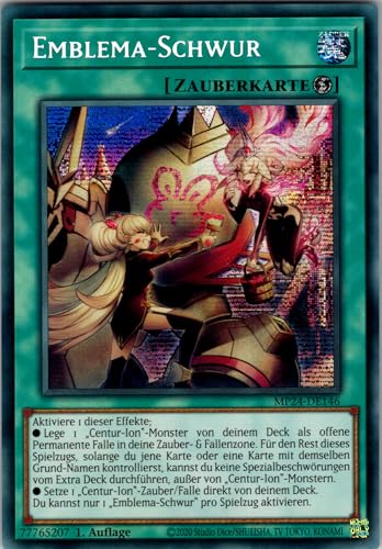 Emblema-Schwur - MP24-DE146 - Secret Rare - 1. Auflage - Deutsch - Yugioh - 25th Anniversary Tin: Dueling Mirrors - mit RC-Fieldcenter von RC