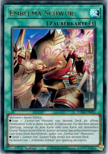 Emblema-Schwur - VASM-DE021 - Ultra Rare - 1. Auflage - Deutsch - Yugioh - Valiant Smashers - mit RC-Fieldcenter von RC