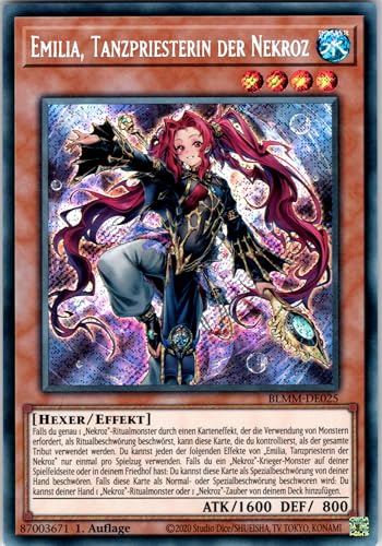 Emilia, Tanzpriesterin der Nekroz - BLMM-DE025 - Secret Rare - 1. Auflage - Deutsch - Yugioh - Battles of Legend: Monster Mayhem - mit RC-Fieldcenter von RC