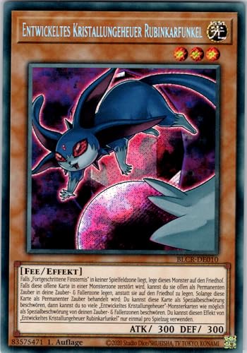 Entwickeltes Kristallungeheuer Rubinkarfunkel - BLCR-DE010 - Secret Rare - 1. Auflage - Deutsch - Yugioh - Battles of Legend: Crystal Revenge - mit RC-Fieldcenter von RC