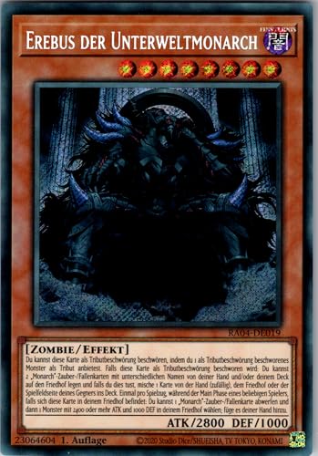 Erebus der Unterweltmonarch - RA04-DE019 - Secret Rare - 1. Auflage - Deutsch - Yugioh - Quarter Century Stampede - mit RC-Fieldcenter von RC