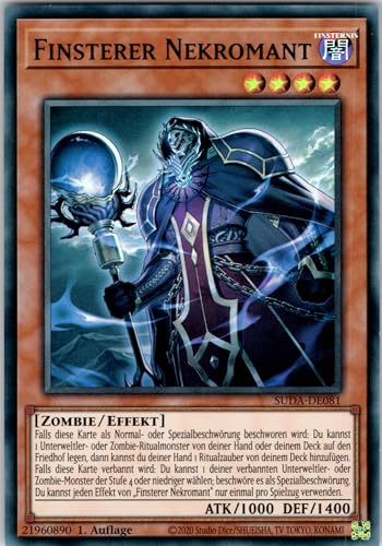 Finsterer Nekromant - SUDA-DE081 - Super Rare - 1. Auflage - Deutsch - Yugioh - Supreme Darkness - mit RC-Fieldcenter von RC