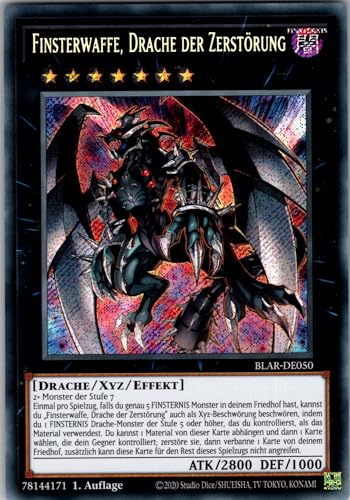 Finsterwaffe, Drache der Zerstörung - BLAR-DE050 - Secret Rare - 1. Auflage - Deutsch - Yugioh - Battles of Legend: Armageddon - mit RC-Fieldcenter von RC