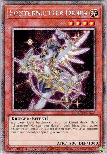 Fixsternritter Deneb - RA04-DE227 - Platinum Secret Rare - 1. Auflage - Deutsch - Yugioh - Quarter Century Stampede - mit RC-Fieldcenter von RC