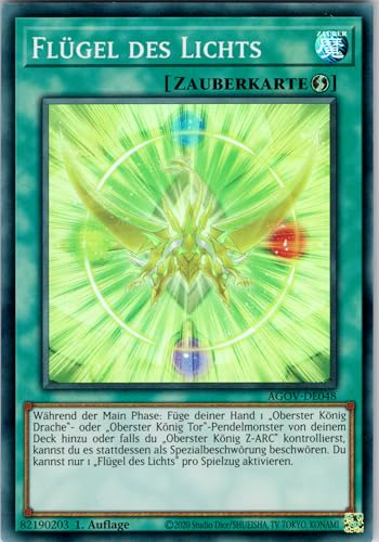 Flügel des Lichts - AGOV-DE048 - Super Rare - 1. Auflage - Deutsch - Yugioh - Age of Overlord - mit RC-Fieldcenter von RC