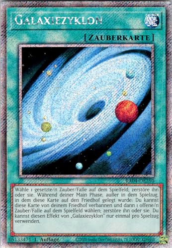 Galaxiezyklon - RA04-DE250 - Platinum Secret Rare - 1. Auflage - Deutsch - Yugioh - Quarter Century Stampede - mit RC-Fieldcenter von RC