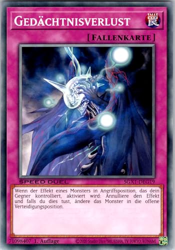 Gedächtnisverlust - SGX1-DEG19 - Common - 1. Auflage - Deutsch - Yugioh - Speed Duel GX: Duel Academy Box - mit RC-Fieldcenter Gedächtnisverlust - SGX1-DEG19 - Common - 1. Auflage - Deutsch - Yugioh - Speed Duel GX: Duel Academy Box - mit RC-Fieldcenter von RC