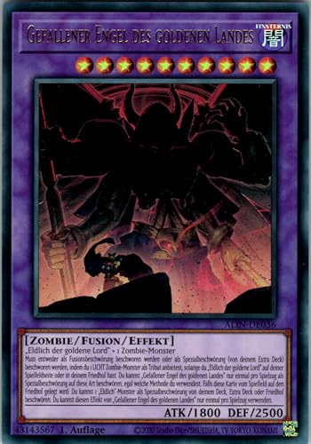 Gefallener Engel des goldenen Landes - ALIN-DE036 - Ultra Rare - 1. Auflage - Deutsch - Yugioh - Alliance Insight - mit RC-Fieldcenter von RC