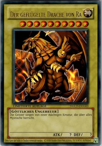 Geflügelter Drache des Ra - YGLD-DEG03 - Ultra Rare - Deutsch - Yugioh - Yugi's Legendary Decks - mit RC-Fieldcenter von RC