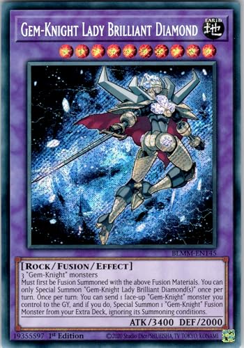 Gem-Knight Lady Brilliant Diamond - BLMM-EN145 - Secret Rare - 1st Edition - English - Yugioh - Battles of Legend: Monster Mayhem - with RC Field Center von RC