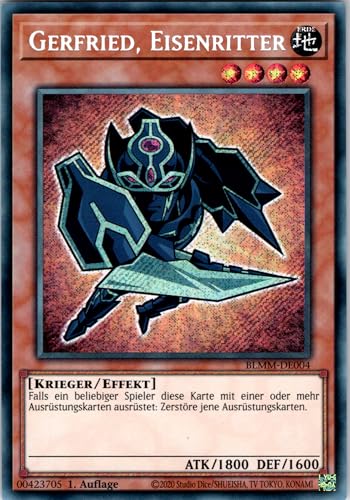 Gerfried, Eisenritter - BLMM-DE004 - Secret Rare - 1. Auflage - Deutsch - Yugioh - Battles of Legend: Monster Mayhem - mit RC-Fieldcenter von RC