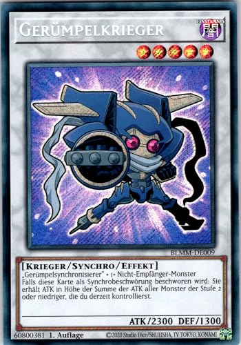Gerümpelkrieger - BLMM-DE009 - Secret Rare - 1. Auflage - Deutsch - Yugioh - Battles of Legend: Monster Mayhem - mit RC-Fieldcenter von RC