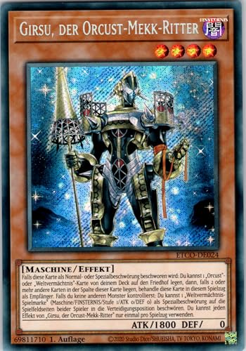 Girsu, der Orcust-Mekk-Ritter - ETCO-DE024 - Secret Rare - 1. Auflage - Deutsch - Yugioh - Eternity Code - mit RC-Fieldcenter von RC