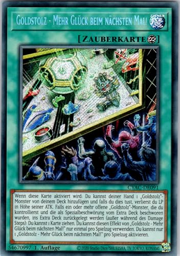 Goldstolz - Mehr Glück beim nächsten Mal! - CYAC-DE091 - Secret Rare - 1. Auflage - Deutsch - Yugioh - Cyberstorm Access - mit RC-Fieldcenter von RC