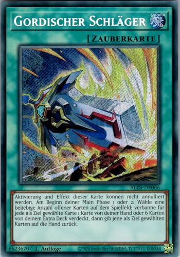 Gordischer Schläger - ALIN-DE066 - Secret Rare - 1. Auflage - Deutsch - Yugioh - Alliance Insight - mit RC-Fieldcenter von RC