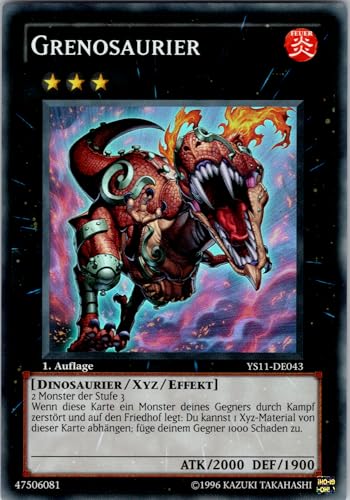 Grenosaurier - YS11-DE043 - Super Rare - 1. Auflage - Deutsch - Yugioh - Starter Deck: Dawn of The Xyz - mit RC-Fieldcenter von RC