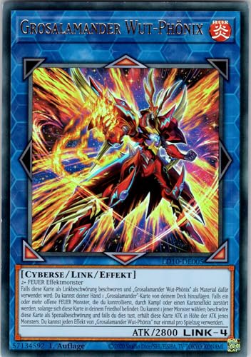 Grosalamander Wut-Phönix - LD10-DE005 - Ultra Rare - 1. Auflage - Deutsch - Yugioh - Legendary Duelists: Soulburning Volcano - mit RC-Fieldcenter von RC