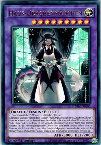 Haus-Drachenmädchen - BLMM-DE063 - Ultra Rare - 1. Auflage - Deutsch - Yugioh - Battles of Legend: Monster Mayhem - mit RC-Fieldcenter von RC