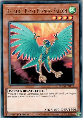 Heraldic Beast Berners Falcon - BLMM-EN115 - Ultra Rare - 1st Edition - English - Yugioh - Battles of Legend: Monster Mayhem - with RC Field Center von RC
