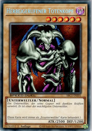 Herbeigerufener Totenkopf - SBC1-DEI01 - Secret Rare - 1. Auflage - Deutsch - Yugioh - Speed Duel: Streets of Battle City - mit RC-Fieldcenter von RC