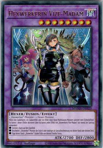 Hexwerkerin Vize-Madam - MAMA-DE020 - Ultra Rare - 1. Auflage - Deutsch - Yugioh - Magnificent Mavens - mit RC-Fieldcenter von RC