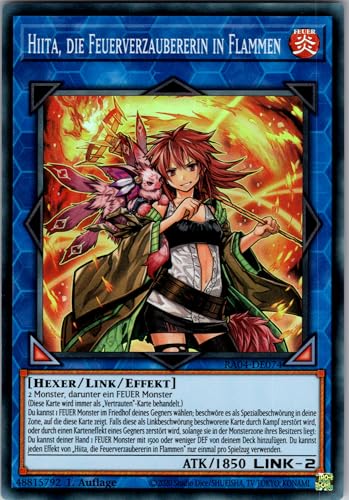 Hiita, die Feuerverzaubererin in Flammen - RA04-DE074 - Super Rare - 1. Auflage - Deutsch - Yugioh - Quarter Century Stampede - mit RC-Fieldcenter Hiita, die Feuerverzaubererin in Flammen - RA04-DE074 - Super Rare - 1. Auflage - Deutsch - Yugioh - Quarter Century Stampede - mit RC-Fieldcenter von RC