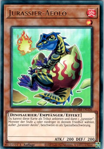 Jurassier-Aeolo - BLMM-DE106 - Ultra Rare - 1. Auflage - Deutsch - Yugioh - Battles of Legend: Monster Mayhem - mit RC-Fieldcenter von RC