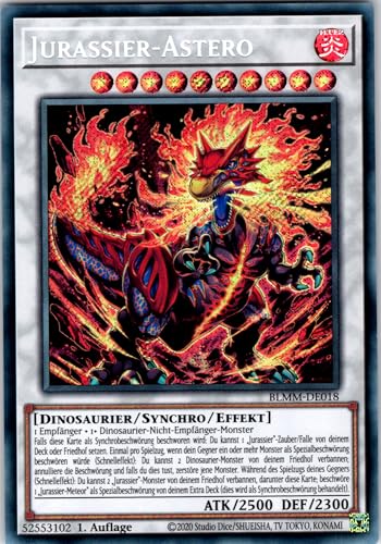 Jurassier-Astero - BLMM-DE018 - Secret Rare - 1. Auflage - Deutsch - Yugioh - Battles of Legend: Monster Mayhem - mit RC-Fieldcenter von RC