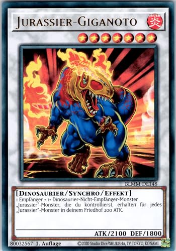 Jurassier-Giganoto - BLMM-DE148 - Ultra Rare - 1. Auflage - Deutsch - Yugioh - Battles of Legend: Monster Mayhem - mit RC-Fieldcenter von RC