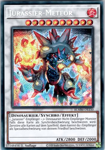 Jurassier-Meteor - BLMM-DE150 - Secret Rare - 1. Auflage - Deutsch - Yugioh - Battles of Legend: Monster Mayhem - mit RC-Fieldcenter von RC