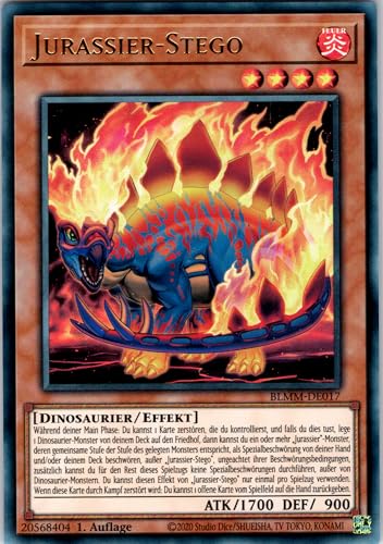 Jurassier-Stego - BLMM-DE017 - Ultra Rare - 1. Auflage - Deutsch - Yugioh - Battles of Legend: Monster Mayhem - mit RC-Fieldcenter von RC