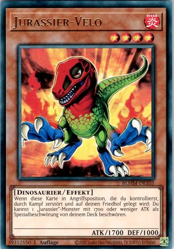 Jurassier-Velo - BLMM-DE105 - Ultra Rare - 1. Auflage - Deutsch - Yugioh - Battles of Legend: Monster Mayhem - mit RC-Fieldcenter von RC
