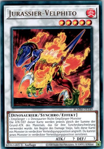 Jurassier-Velphito - BLMM-DE149 - Ultra Rare - 1. Auflage - Deutsch - Yugioh - Battles of Legend: Monster Mayhem - mit RC-Fieldcenter von RC