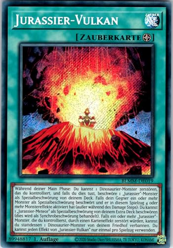 Jurassier-Vulkan - BLMM-DE019 - Secret Rare - 1. Auflage - Deutsch - Yugioh - Battles of Legend: Monster Mayhem - mit RC-Fieldcenter von RC