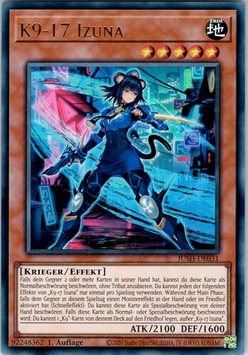 K9-17 Izuna - JUSH-DE031 - Ultra Rare - 1. Auflage - Deutsch - Yugioh - Justice Hunters - mit RC-Fieldcenter von RC