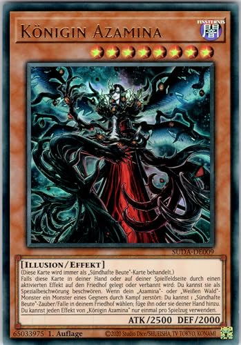 Königin Azamina - SUDA-DE009 - Ultra Rare - 1. Auflage - Deutsch - Yugioh - Supreme Darkness - mit RC-Fieldcenter von RC