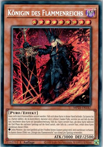 Königin des Flammenreichs - MP25-DE147 - Secret Rare - 1. Auflage - Deutsch - Yugioh - 2025 Mega-Pack Tin - mit RC-Fieldcenter von RC