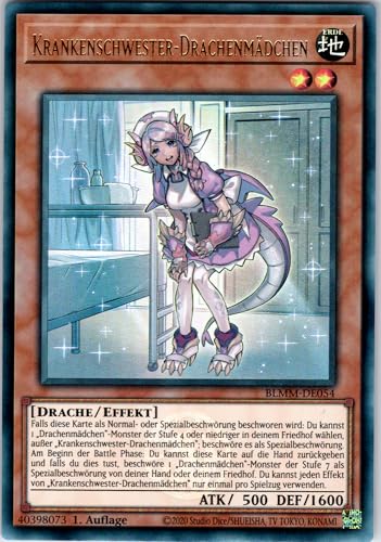 Krankenschwester-Drachenmädchen - BLMM-DE054 - Ultra Rare - 1. Auflage - Deutsch - Yugioh - Battles of Legend: Monster Mayhem - mit RC-Fieldcenter von RC