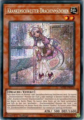 Krankenschwester-Drachenmädchen - MYFI-DE014 - Secret Rare - 1. Auflage - Deutsch - Yugioh - Mystic Fighters - mit RC-Fieldcenter von RC