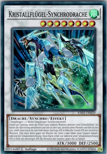 Kristallflügel-Synchrodrache - RA02-DE029 - Super Rare - 1. Auflage - Deutsch - Yugioh - 25th Anniversary Rarity Collection II - mit RC-Fieldcenter von RC