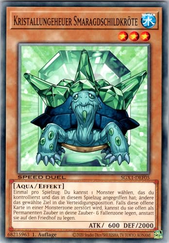 Kristallungeheuer Smaragdschildkröte - SGX1-DEF05 - Common - 1. Auflage - Deutsch - Yugioh - Speed Duel GX: Duel Academy Box - mit RC-Fieldcenter von RC
