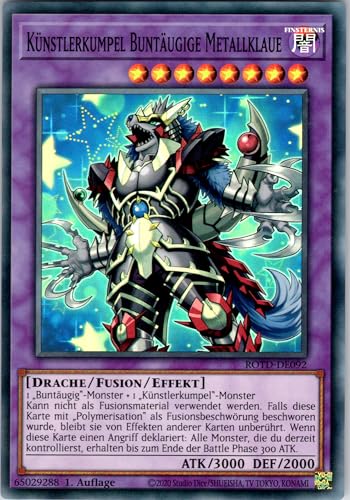 Künstlerkumpel Buntäugige Metallklaue - ROTD-DE092 - Super Rare - 1. Auflage - Deutsch - Yugioh - Rise of The Duelist - mit RC-Fieldcenter von RC
