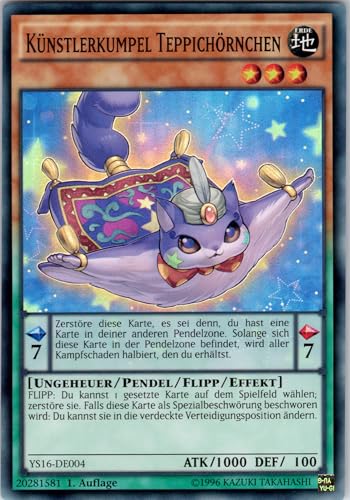 Künstlerkumpel Teppichörnchen - YS16-DE004 - Super Rare - 1. Auflage - Deutsch - Yugioh - Starter Deck: Yuya - mit RC-Fieldcenter von RC