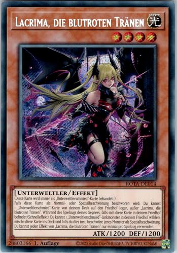 Lacrima, die blutroten Tränen - ROTA-DE014 - Secret Rare - 1. Auflage - Deutsch - Yugioh - Rage of The Abyss - mit RC-Fieldcenter Lacrima, die blutroten Tränen - ROTA-DE014 - Secret Rare - 1. Auflage - Deutsch - Yugioh - Rage of The Abyss - mit RC-Fieldcenter von RC